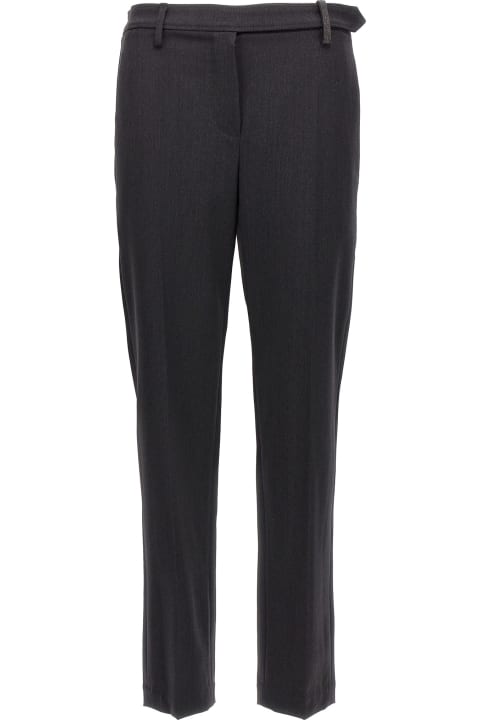 Brunello Cucinelli Clothing for Women Brunello Cucinelli Stretch Cool Wool Trousers With Cigarette Cut