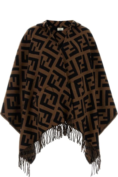 Fendi Embroidered Cashmere Cape