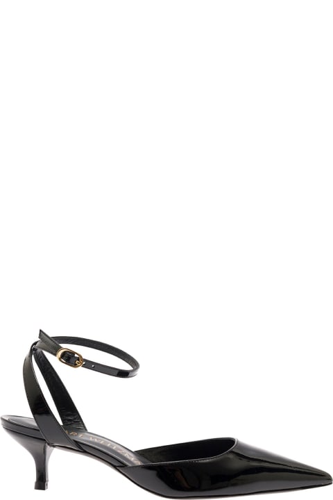 Fashion for Women Stuart Weitzman 'barelythere' Black Pumps With Ankle Strap In Patent Leather Woman