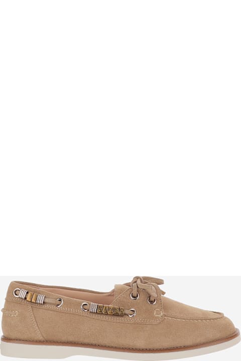 Pinko Grace Suede Loafers With Metal Details