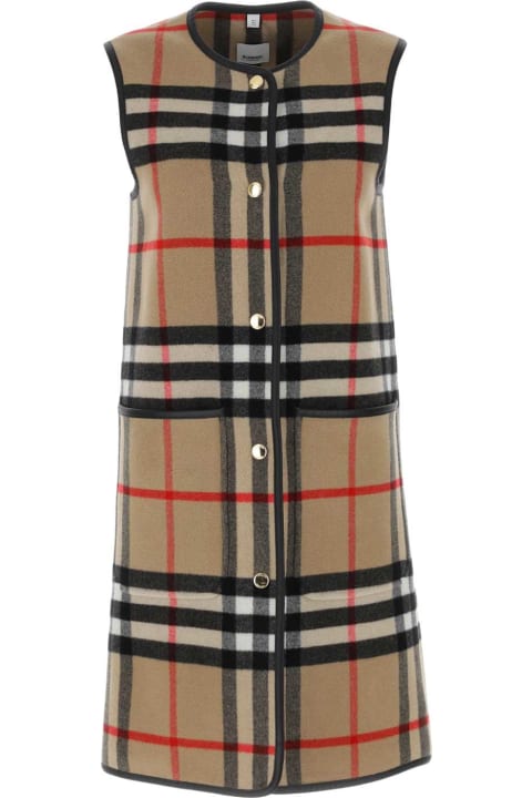 Burberry Coats & Jackets for Women Burberry Embroidered Wool Blend Vest
