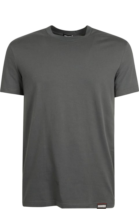 Fashion for Men Dsquared2 Logo Patch Round Neck Plain T-shirt