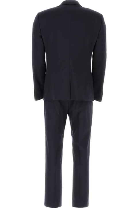 Dolce & Gabbana Clothing for Men Dolce & Gabbana Navy Blue Light Wool Martini Suit