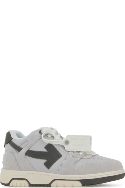 Off-White Grey Fabric And Suede Out Of Office Sneakers