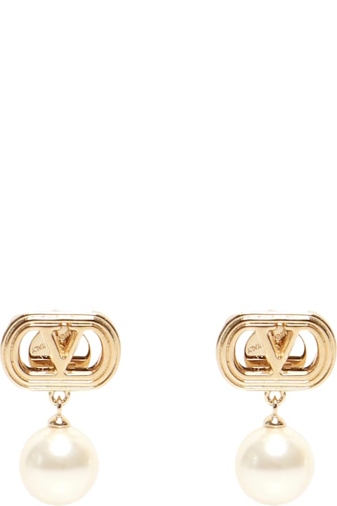 Valentino Garavani Jewelry for Women Valentino Garavani Ovalette Earrings In Metal And Swarovski Pearls