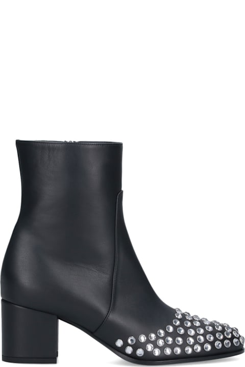 Homeware Alaia Low Ankle Boots With Rhinestones