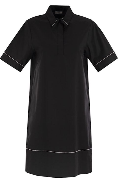 Peserico Dresses for Women Peserico Light Stretch Cotton Satin Midi Dress