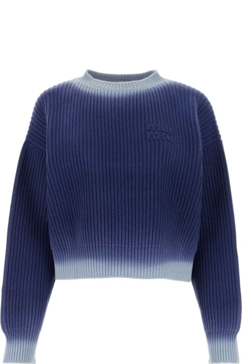 Miu Miu Sale for Women Miu Miu Blue Wool Sweater