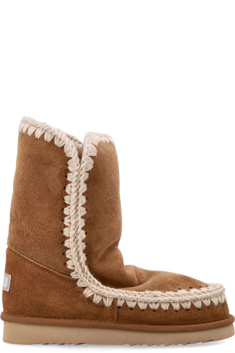 Mou Eskimo 24 Sheepskin Boots With Crochet Stitching