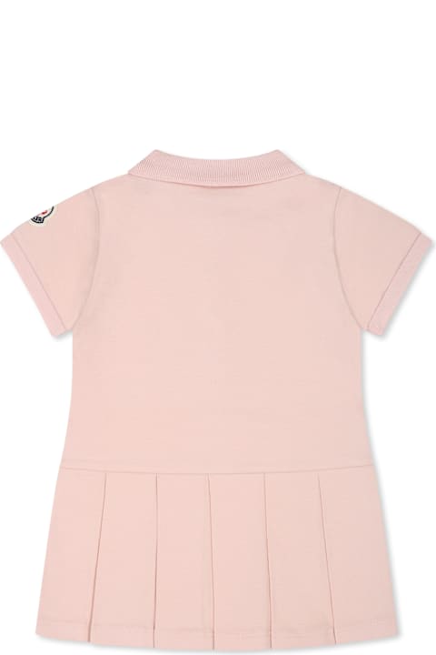 Moncler Bodysuits & Sets for Baby Girls Moncler Pink Dress For Baby Girl With Logo