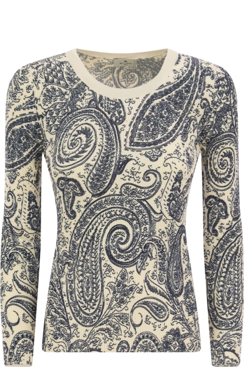 Sweaters for Women Etro Crew-neck Sweater With Paisley Pattern