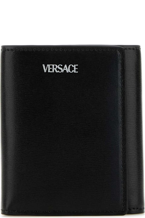 Wallets for Men Versace Black Leather Wallet