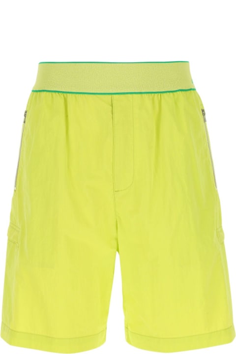 Clothing Sale for Men Bottega Veneta Acid Green Nylon Bermuda Shorts