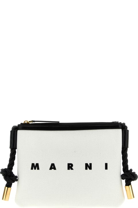 Marni Women Marni Logo Print Canvas Crossbody Bag