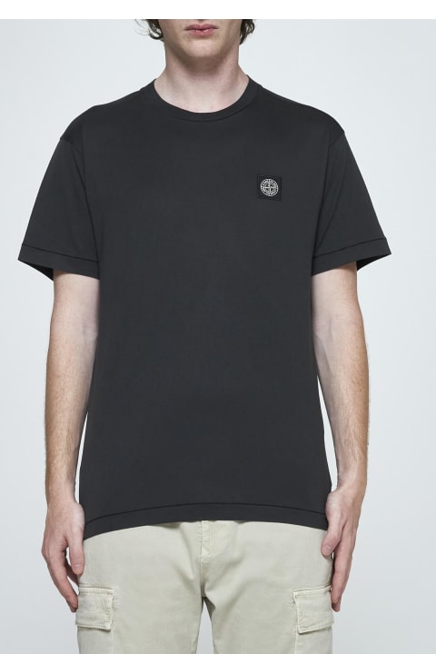 メンズ トップス Stone Island Logo-patch Cotton T-shirt