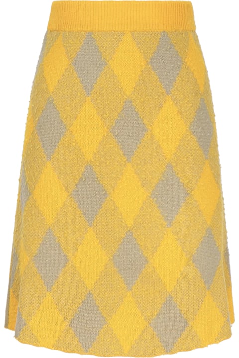 ウィメンズ Burberryのスカート Burberry Wool Skirt With Argyle Pattern