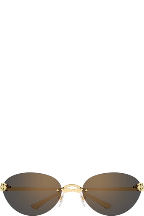 Cartier Eyewear for Kids Cartier Eyewear Cartier Ct0635s Panthère De Cartier 001 Gold Grey Sunglasses