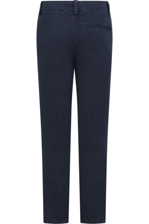 Blue Trousers For Boy With Logo