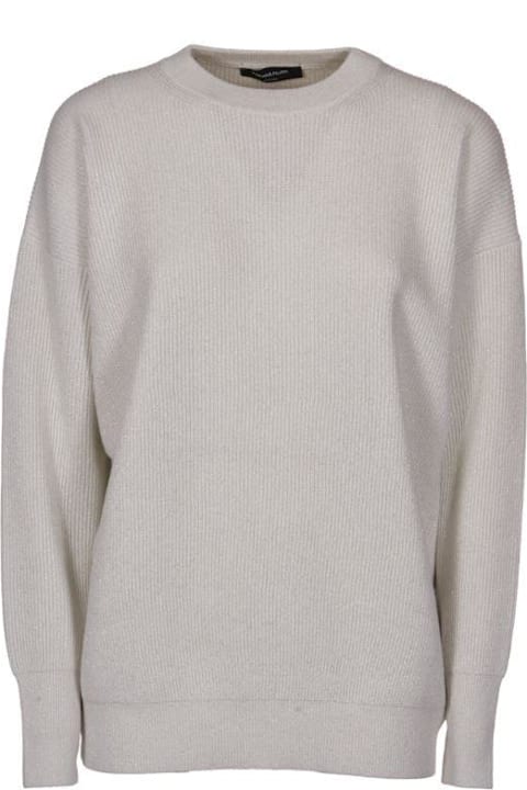 Fabiana Filippi for Women Fabiana Filippi Lurex Platinum English Rib Crewneck Jumper