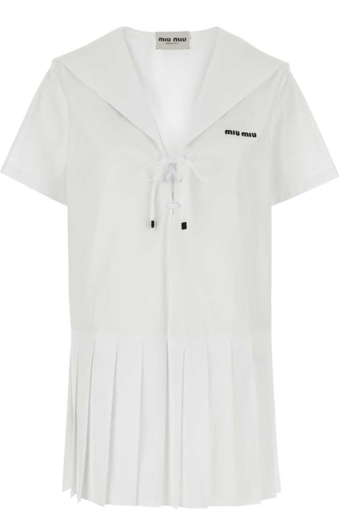 Miu Miu Dresses for Women Miu Miu White Poplin Dress