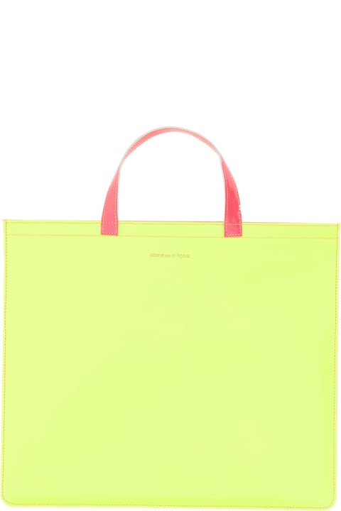 メンズ トートバッグ Comme des Garçons Wallet Super Fluo Leather Tote Bag