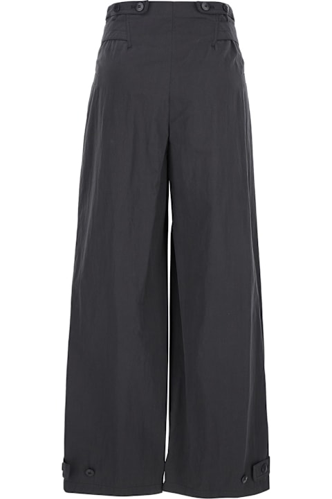 Low Classic for Women Low Classic Grey Pants With Double Belt And Pleated Details In Cotton Blend Woman