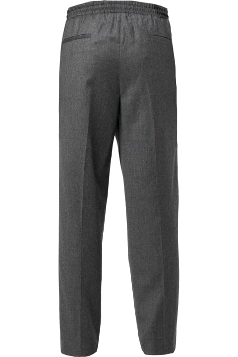 Charcoal Grey Wool-cashmere Blend Trousers