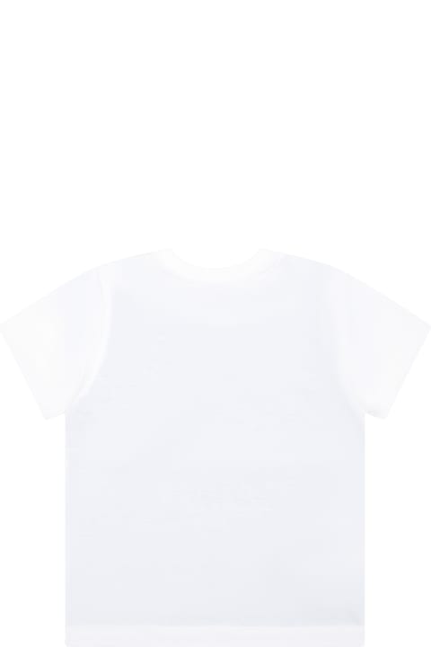 Marni T-Shirts & Polo Shirts for Baby Girls Marni Light Blue T-shirt For Baby Boy With Logo