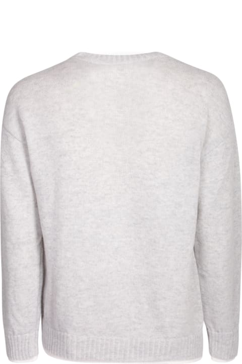 MSGM Sweaters for Men MSGM Contrasting Edges Grey Pullover