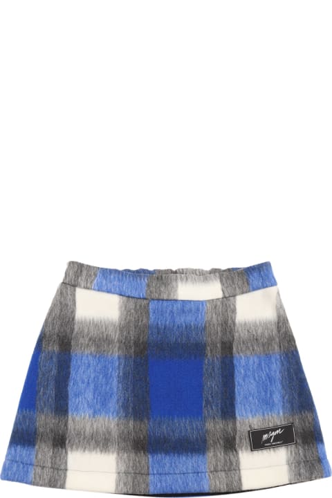 Fashion for Kids MSGM Check Cloth Mini Skirt Girl Royal