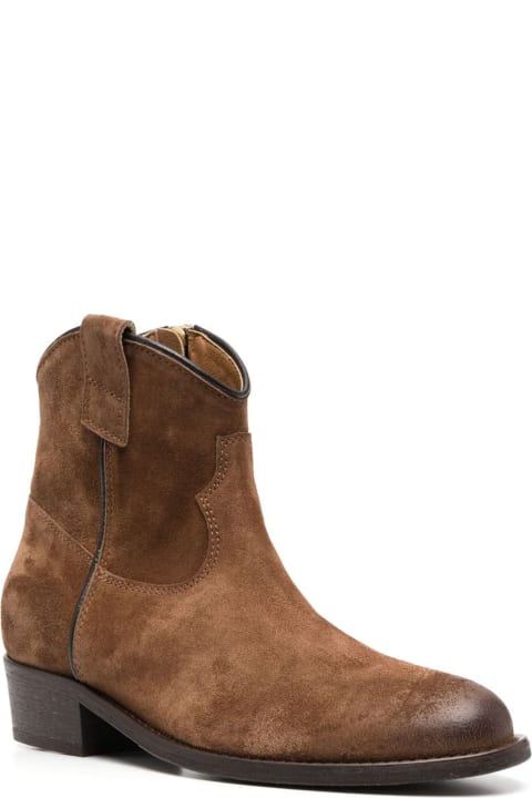 Via Roma 15 Boots for Women Via Roma 15 Brown Calf Suede Ankle Boots