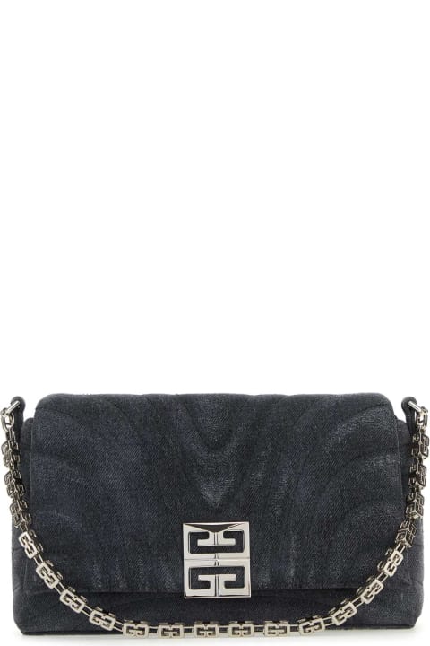 ウィメンズ Givenchyのバッグ Givenchy Black Denim Medium 4g Soft Handbag