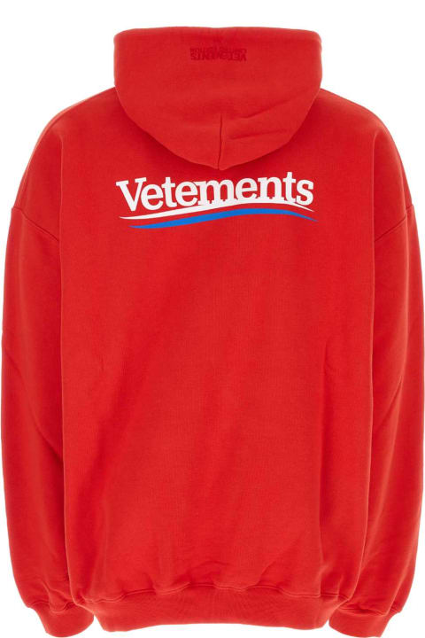 メンズ フリース＆ラウンジウェア VETEMENTS Red Cotton Blend Sweatshirt