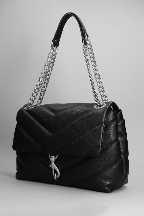 Edie Maxi Shoulder Bag In Black Leather