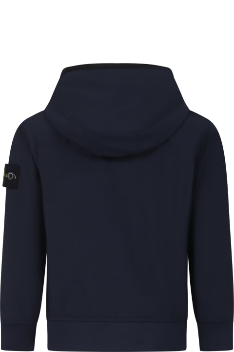 Coats & Jackets for Boys Stone Island Junior Blue Jacket For Boy With Compass