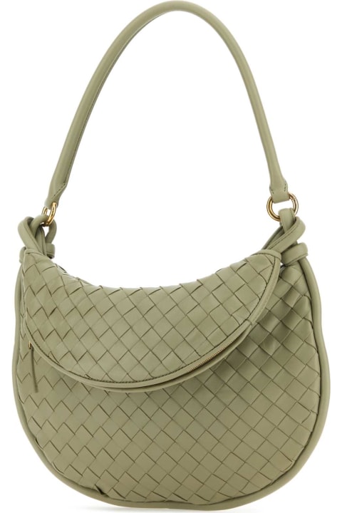 Bottega Veneta Bags for Women Bottega Veneta Sage Green Leather Gemelli Medium Shoulder Bag