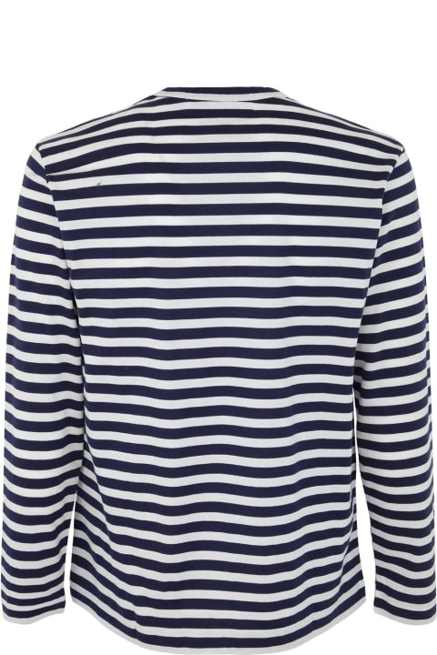 Fashion for Men Comme des Garçons Play Comme Des Gar S Play Striped Logo Motif T-shirt