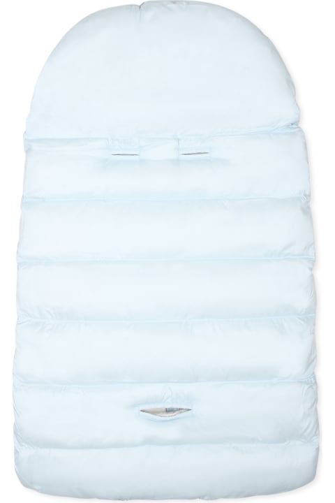 Moschino for Baby Girls Moschino Light Blue Sleeping Bag For Baby Boy With Logo Patch