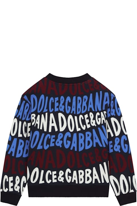 Dolce & Gabbana سترات وبلوزات ثقيلة لـ أولاد Dolce & Gabbana Felpa Con Logo