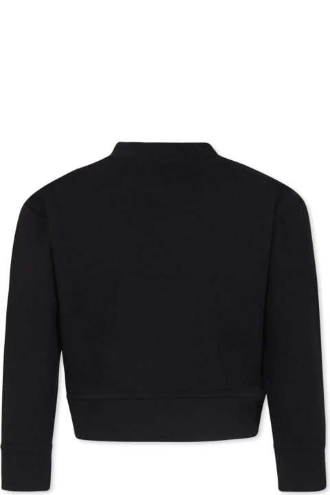 Homeware Stella McCartney Kids Black Sweatshirt For Girl With Cat Print