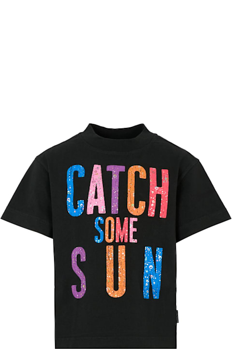 أدوات منزلية Palm Angels Black T-shirt For Boy With Writing