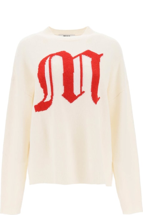 MSGM for Women MSGM Crew-neck Sweater With Gothic Logo MSGM