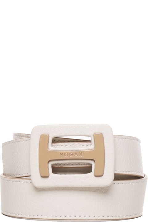 Belts for Women Hogan H Logo Calfskin Belt