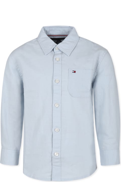 Homeware Tommy Hilfiger Light Blue Shirt For Boy With Flag