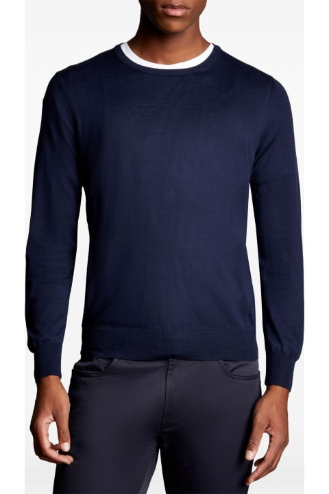 Fay Fleeces & Tracksuits for Men Fay Navy Blue Silk-cotton Blend Jumper