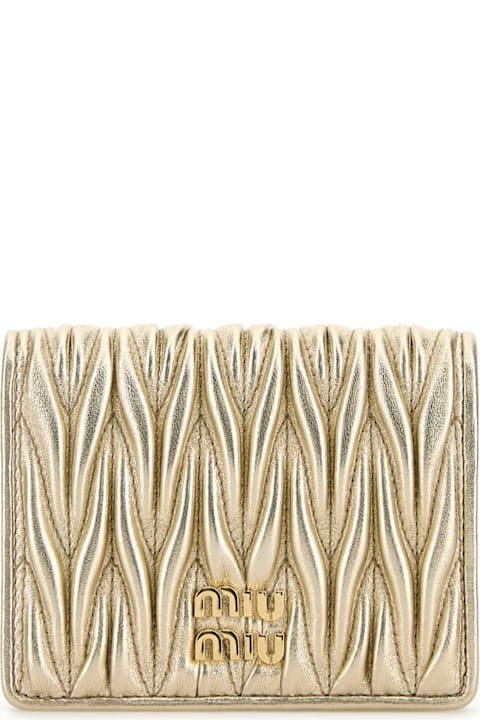 Homeware Miu Miu Gold Leather Wallet