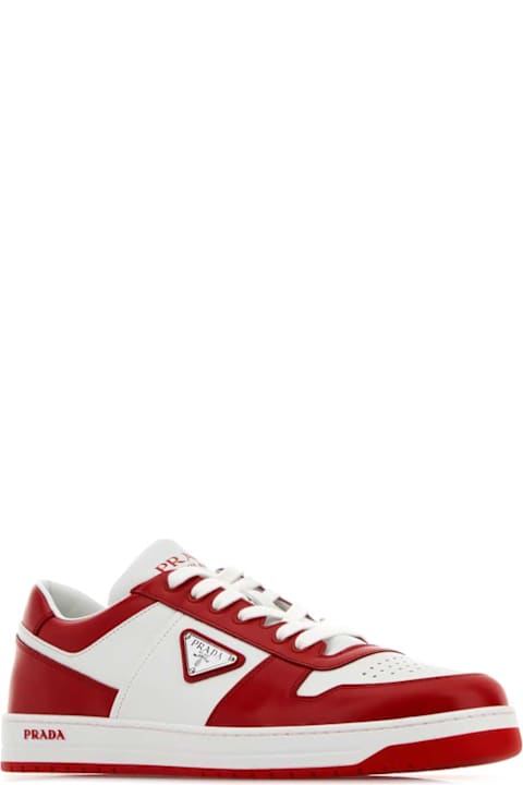 Fashion for Men Prada Two-tone Leather Downtown Sneakers