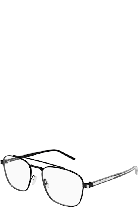 Saint Laurent Eyewear for Kids Saint Laurent Eyewear Saint Laurent Sl 665 Linea Naked Wirecore Thin 001 Black Crystal Glasses