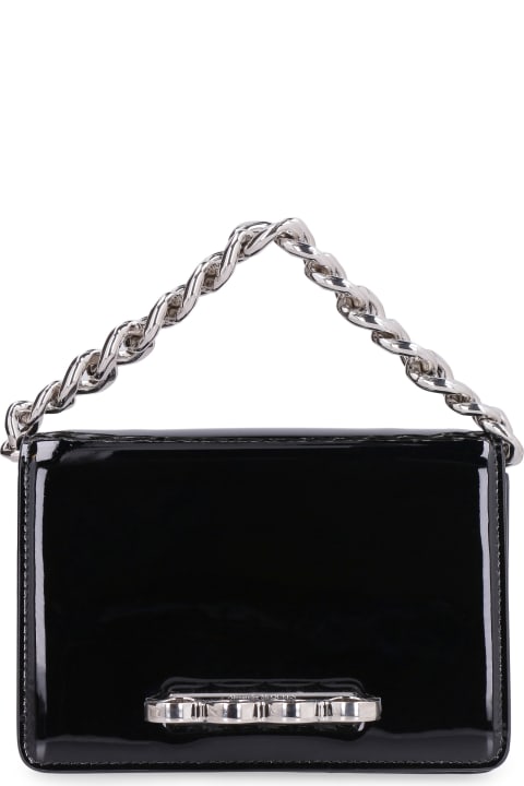 Alexander McQueen Shoulder Bags for Women Alexander McQueen The Four Ring Mini Patent Leather Bag