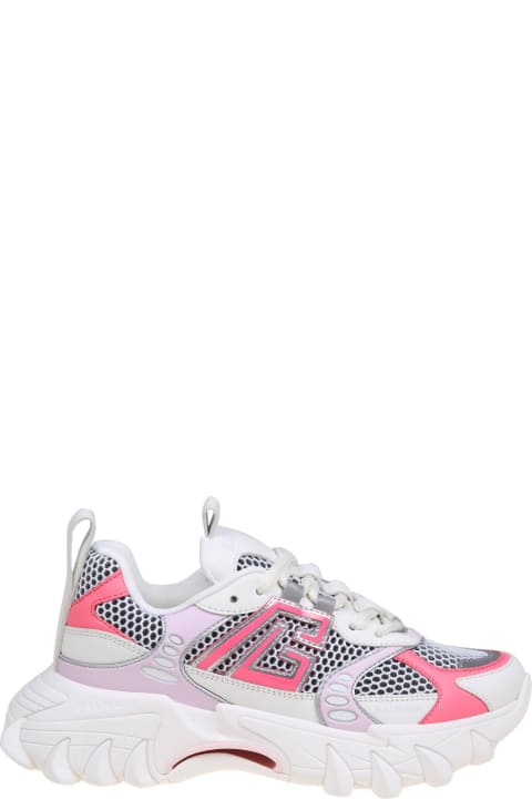 Balmain for Women Balmain Balmain B-east Sneakers In Mix Of White And Pink Materials